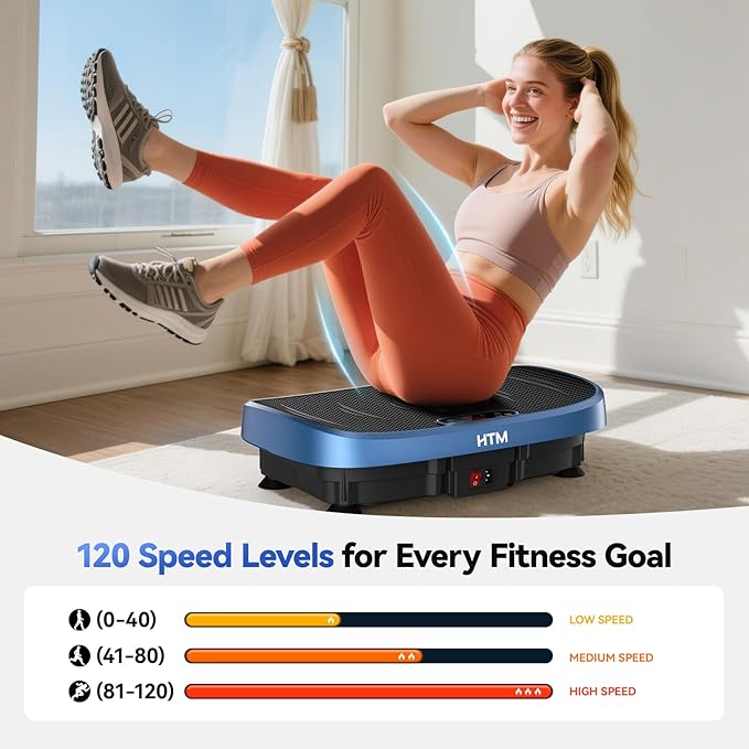 Vibration Plate Exercise Machine - 330lbs Weight Capacity, 120 Speed Levels, 5 Program Modes - Full Body Workout for Home Fitness, Toning & Wellness, LED Display, Low Noise Motor-Ruum Studio Home