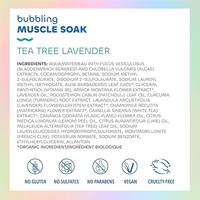 Seaweed Bath Co. Bubbling Muscle Soak, Tea Tree Lavender Scent, 12 Ounce, Sustainably Harvested Seaweed, French Sea Clay, Arnica-Ruum Studio Home