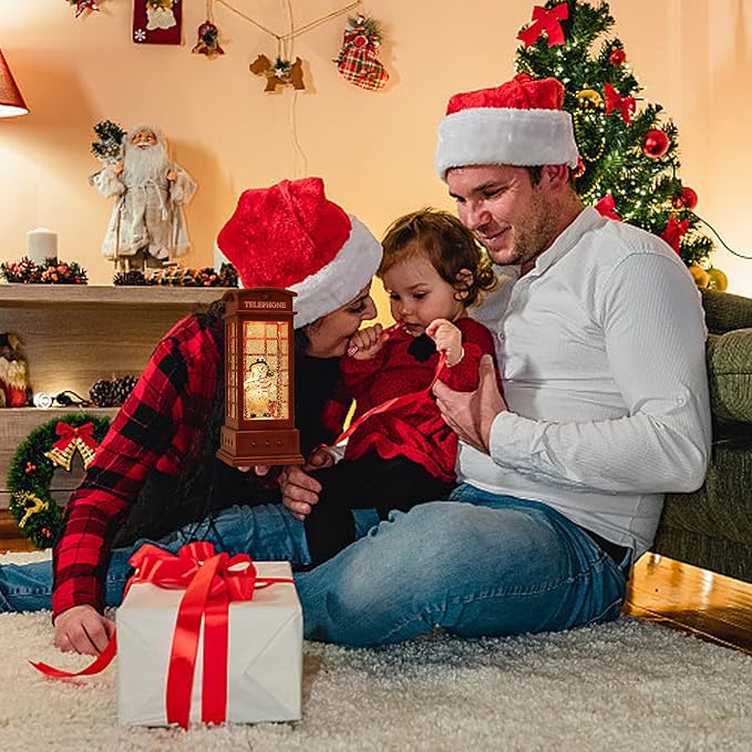 House & Garden Decoration,Christmas Lantern with 8 Pieces of Music,Sparkling Crystal Keep Circling Around The Snowman Families Music Box as a (Snowman)-Ruum Studio Home