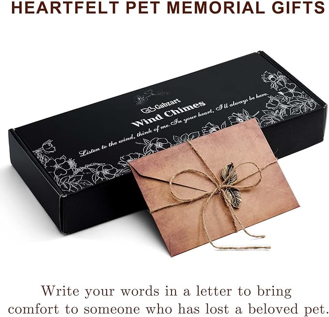 Dog Memorial Gifts, 34" Pet Memorial Wind Chimes for Loss of Dogs, Pet Loss Passing Away Remembrance Sympathy Bereavement Gift, DogPaw Vintage Wind Chime for Outside (DIY 34" Pet Memorial)-Ruum Studio Home