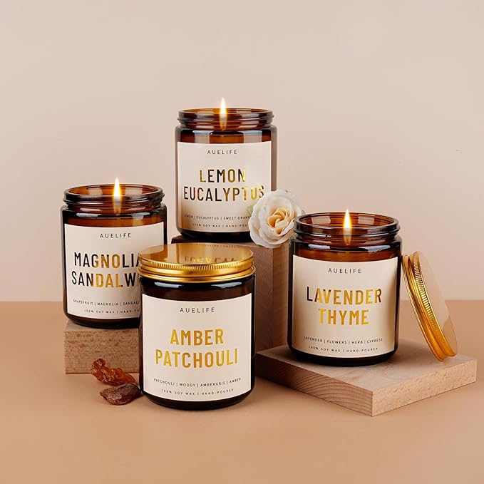 Scented Candles for Home - Magnolia & Sandalwood Candle | Aromatherapy Candle Gift for Women & Men, Soy Candles for Home Scented - 7oz-Ruum Studio Home