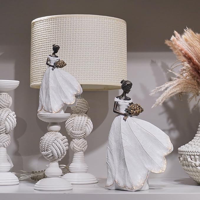 Guichifun Fairy Statue Collection Home Decoration - White Leaf Angel Girls Resin Home Decor for Outside or Inside Rustic Garden Grave Decorations for Cemetery Figurines Gift 5 x 3 x 7.5 Inch-Ruum Studio Home