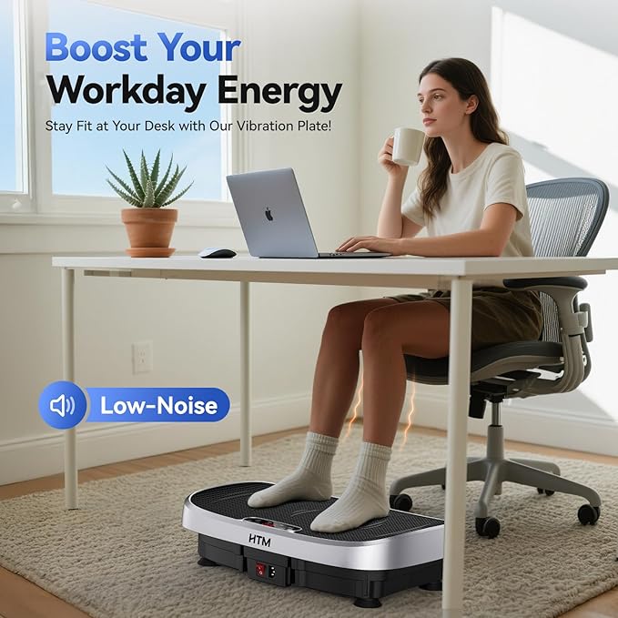 Vibration Plate Exercise Machine - 330lbs Weight Capacity, 120 Speed Levels, 5 Program Modes - Full Body Workout for Home Fitness, Toning & Wellness, LED Display, Low Noise Motor-Ruum Studio Home