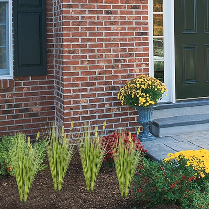Melorca&Guilla Artificial Plants 6PCS 27“ Fake Tall Onion Grass Faux Plant,Artificial Grass Greenery Shrubs Bushes for Garden Porch Window Box Shop Office Home Décor-Ruum Studio Home