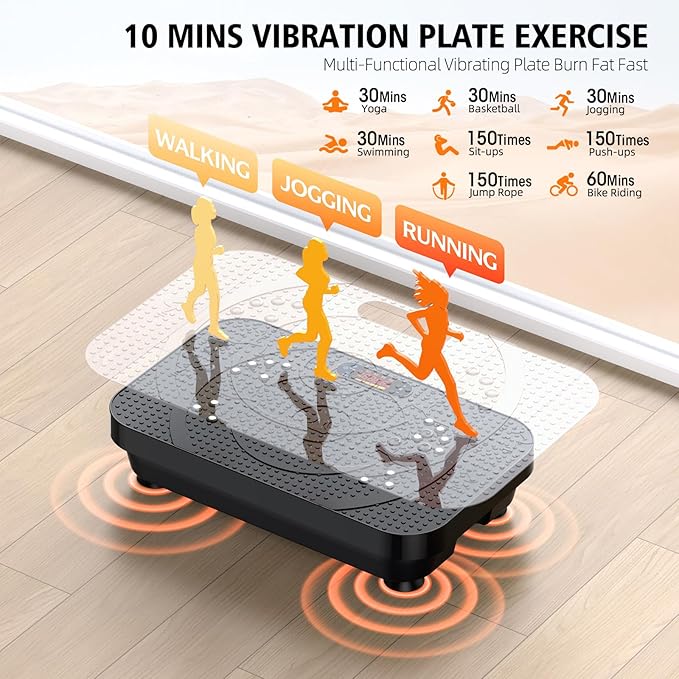 Vibration Plate Exercise Machine, OVANZA Whole Body Vibration Plate for Lymphatic Drainage, Burns Fat, Helps Toning, Weight Loss Shaping Wellness for Home Training Equipment-Ruum Studio Home