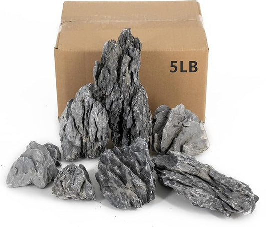 Aquarium Rocks Seiryu Stones Natural Hardscape Stone for Aquariums, Fish Tanks, Bonsai, Terrariums, Wargaming Dioramas, Indoor or Outdoor Gardens-5Lb(2-6 Inch)-Ruum Studio Home