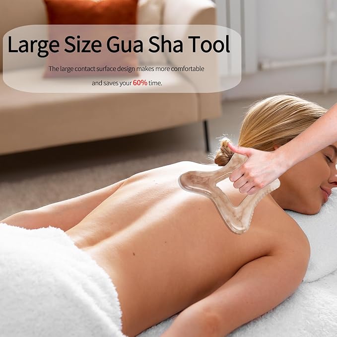 Body Gua Sha Tool Large Gua Sha Body Tool Cellulite Massage Tool (Resin) Lymphatic Drainage Tool Guasha Tool for Face, Back, Legs, Women's Body Shaping Tools-Ruum Studio Home