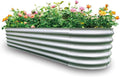 Gardmax Galvanized Raised Garden Bed, Lightweight Planter Boxes Outdoor with Easy Assembly, Large Garden Bed for Vegetables, Fruits, Flower Silver 8FT-Ruum Studio Home