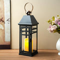 TRIROCKS Decorative Vintage Candle Lanterns 15.5" H Farmhouse Outdoor Hanging Lanterns with Tempered Glass for Porch, Balcony, Patio, Home, Centerpieces, Indoor, Outdoor(Black with Gold top)-Ruum Studio Home