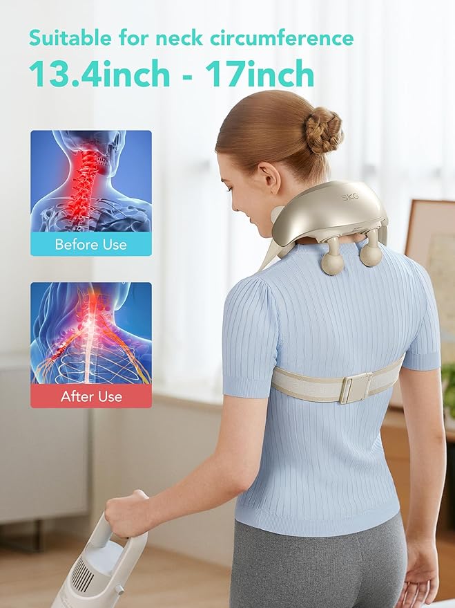 SKG Neck Massager for Pain Relief Deep Tissue Cordless Shiatsu Neck and Shoulder Massger with Heat H7 Ultra-Ruum Studio Home