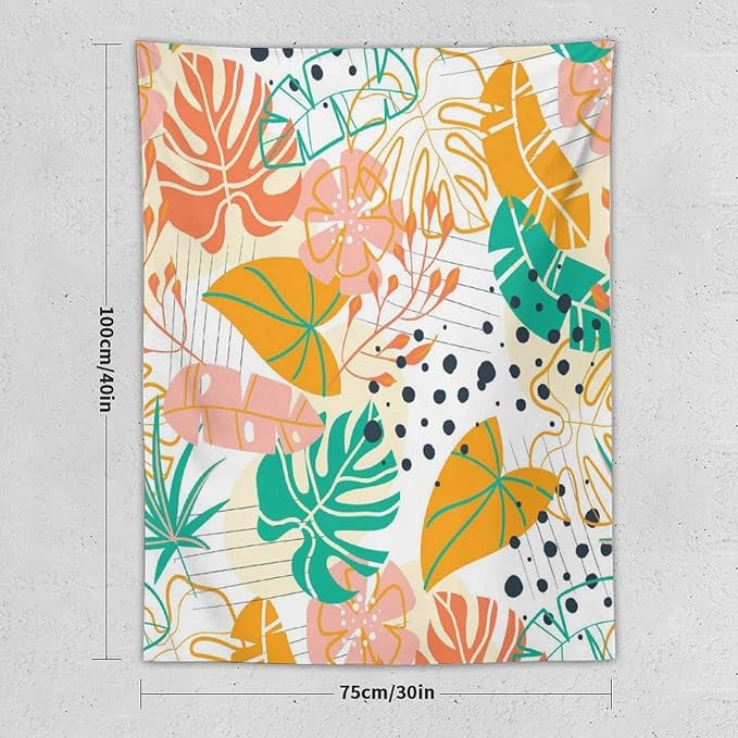 ICMOLYYENLO Tropical Palm Leaves Wall Tapestry, Wall Art for Room Decoration Beautiful Wall Hanging for Bedroom Living Room Dormitory Apartment 60x80 Inch-Ruum Studio Home