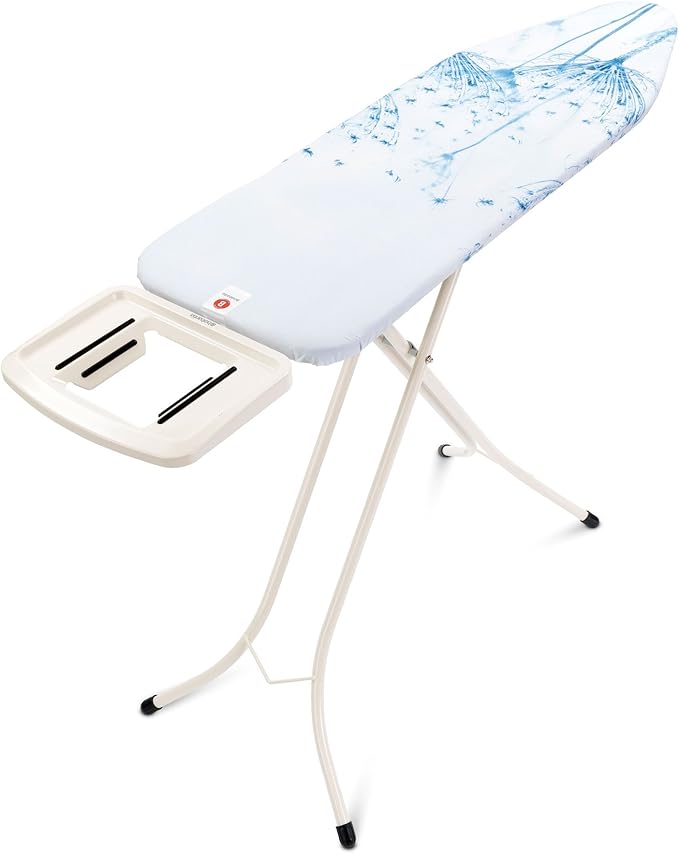 Brabantia Size B Ironing Board (49x15 in) 7 Height Options, Solid Steam Iron Rest Holder (Cotton Flower) Non-Slip Feet, Anti-Collapse Child Locks-Ruum Studio Home