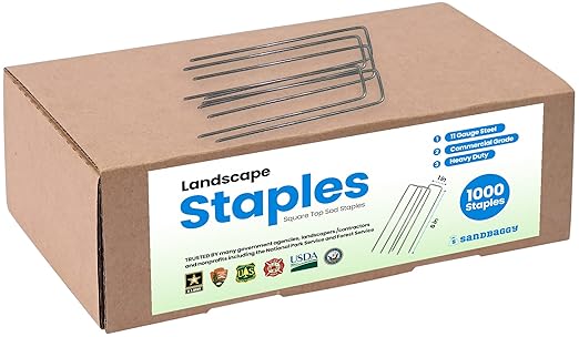 Sandbaggy 1000 Count 6" Landscape Staples | Industrial Grade 11 Gauge Steel | Great for Securing Landscape Fabrics, Erosion Control Matting, Bird Netting & Etc |Trusted by Farmers Across USA-Ruum Studio Home
