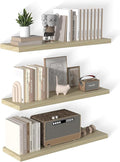 40 Inch Floating Shelf 3 Pack Large Floating Shelves for Wall No Drilling Accessories Included Deep Wall Shelves for Living Room Kitchen Farmhouse 40" W x 12" D x 1.2" Oak-Ruum Studio Home