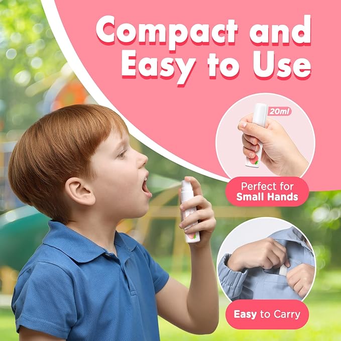 Mouth Spray for Kids, Toddler Toothpaste Helper, Fluoride Free Baby Toothpaste Cavity Protection, Oral Care with Natural P113+ Antibacterial Peptide - for Newborns to Age 6, Strawberry-Ruum Studio Home