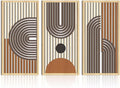 IARTTOP Mid century Modern Decor 16x32 Inch Large Boho Wood Wall Art Abstract Wooden Wall Decor Minimalist Bohemian Orange Artwork for Living Room Bedroom Office Set of 3-Ruum Studio Home