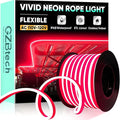 GZBtech Flexible LED Neon Rope Lights 66FT,AC 110-120V Waterproof Strip Light, 120 LEDs/M Cuttable Connectable Neon Lighting for Indoor Outdoor Home Decor/Commercial Building Use-Red 20M-Ruum Studio Home