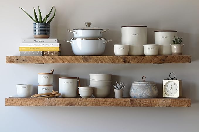 Urban Legacy Deep Floating Shelves | Reclaimed Barn Plank Deep Floating Shelves with Low Profile Brackets | High Weight Capacity (48" x 11" x 2")-Ruum Studio Home