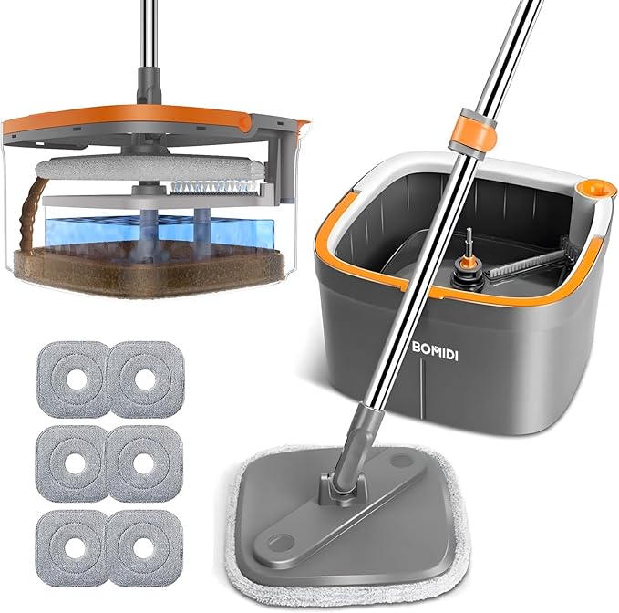 Mop and Bucket, Spin Mop with Separate Dirty Water System, Deep-Cleaning Mops for Floors, Versatile Mops for Walls-Ruum Studio Home