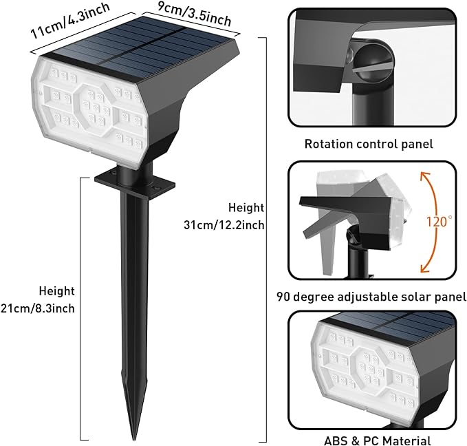NYMPHY Solar Color Changing Lights, 7 Lighting Modes Solar Lights Outdoor Waterproof IP68, Multicolor RGB Outdoor Lights for Garden Yard Landscape Decorations- 4 Pack-Ruum Studio Home