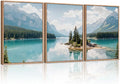 HLNIUC Large Mountain Lake Framed Canvas Wall Art Set,Beautiful Nature Landscape Wall Decor,Lake Forest and Mountain Scenery Art Print,Modern Scenic Wall Painting for Living Room,Bedroom - 16”x24”x3-Ruum Studio Home