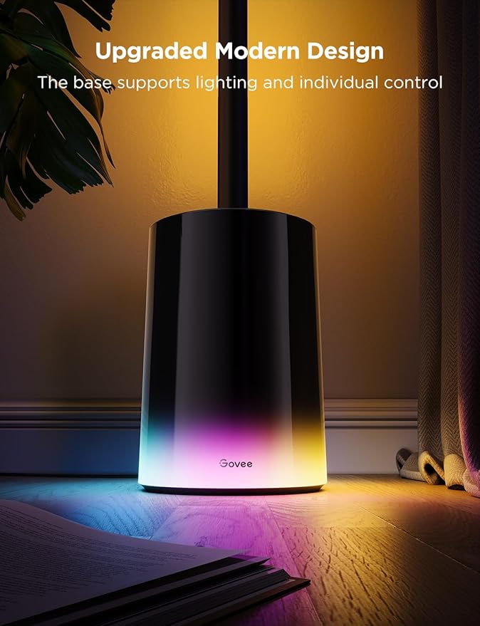 Govee Floor Lamp 2 with Matter, RGBIC, Warm Cool White LED, Alexa Compatible, 1725lm, Music Sync, Scene Modes, Smart Floor Lamp for Living Room, Bedroom, Black(1 Pack)-Ruum Studio Home