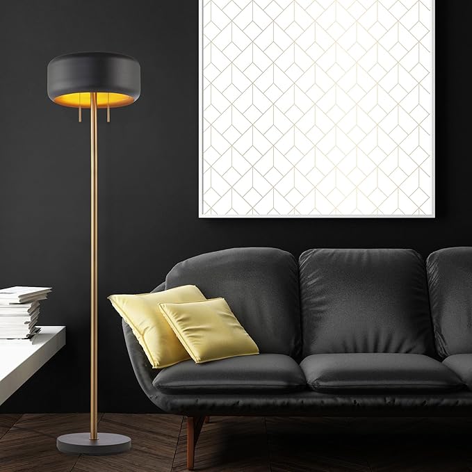 GLOBE Electric 67346 Novogratz x Floor Lamp, Dark Gray-Ruum Studio Home