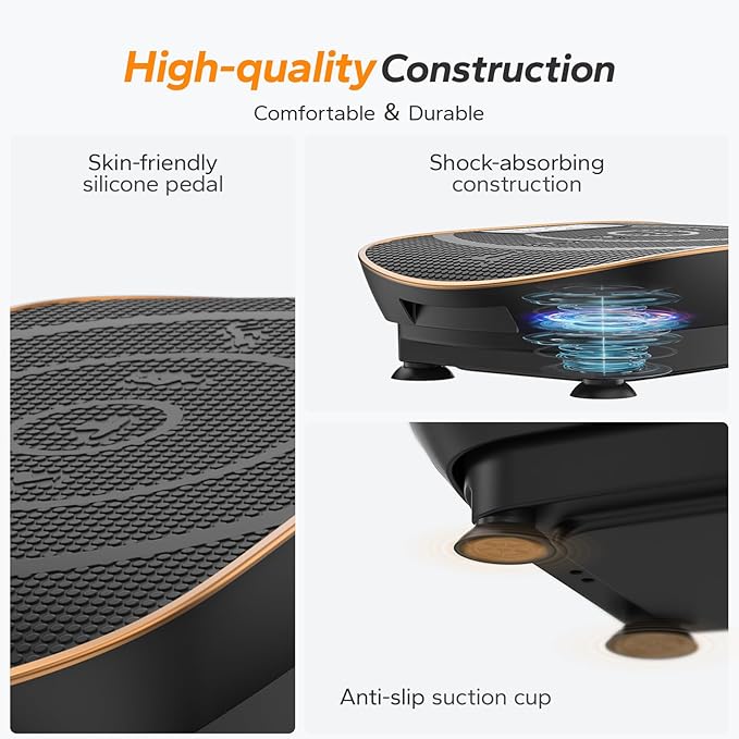 MERACH Vibration Plate Exercise Machine, Whole Body Workout Equipment for Women, Bluetooth and Silicone Pedal, Vibration Plate with Auto Mode, Vibrate Fitness Platform for Home-Ruum Studio Home