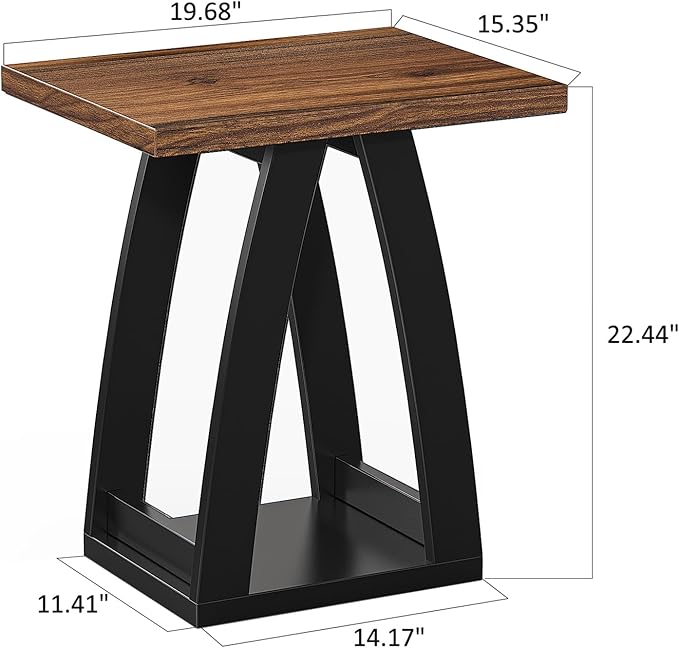End Table, Side Table, Nightstand, Sofa Side Table with Shelf, Modern End Table for Living Room, Bedroom-Ruum Studio Home