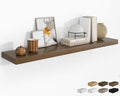 RICHFOCUS 55Inch Floating Shelves for Wall 1 Pack Shelves for Bedroom|Kitchen|Bathroom Wall Mounted Rustic Wood Floating Shelf with Invisible Brackets for Books|Storage|Decor, Walnut-Ruum Studio Home