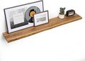 Floating Shelves for Wall, 55"x9.3" Rustic Solid Live-Edge Elm Wood Wall Shelves, Heavy-Duty Floating Shelves with Invisible Brackets for Living Room, Bedroom, and Kitchen, Natural Finish-Ruum Studio Home