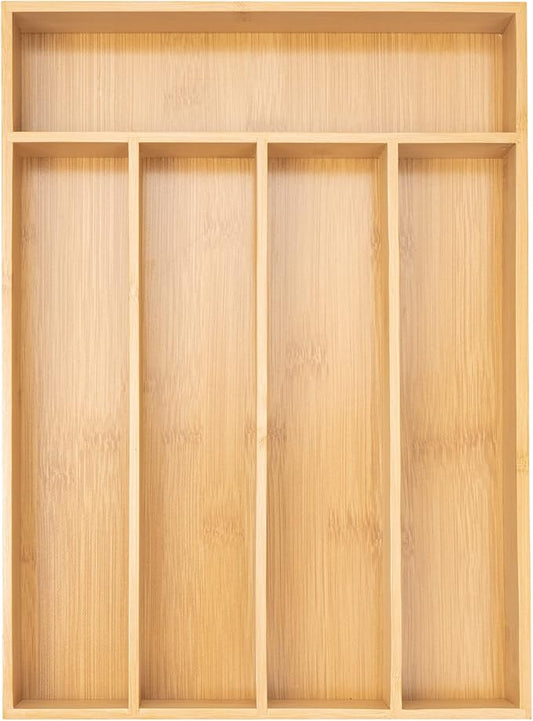 Silverware Organizer Kitchen Drawer Organizer Utensil Organizer Bamboo Silverware Holder Cutlery Organizer in Drawer Flatware Organizer Tray(5 slots, Natural-Ruum Studio Home