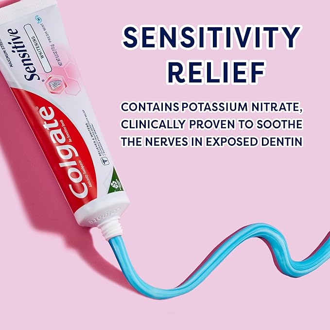Colgate Whitening Toothpaste for Sensitive Teeth, Enamel Repair and Cavity Protection, Fresh Mint Gel, 6 Oz (Pack of 3)-Ruum Studio Home