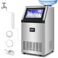 Ice Maker Commercial Ice Machine 200 lbs /24H, 33 lbs Large Storage Capacity Bin, Under Counter or Freestanding Ice Cube Makers Stainless Steel for Restaurant Bar Cafe-Ruum Studio Home