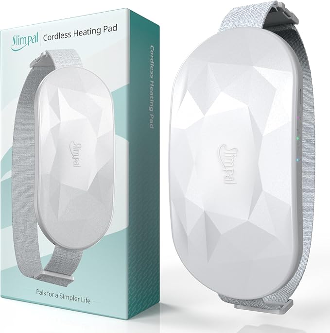 Slimpal Portable Heating Pad for Period Cramps, Electric Cordless Back Belly Waist Heating Pad for Menstrual Cramp Relief, Rechargeable Wearable Heat Belt Gifts for Her Women Girl Wife, Bright White-Ruum Studio Home