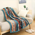 UKELER Boho Sherpa Throw 60'' x 50''- Bohemian Soft Plush Flannel Throw Blankets for Bed/Couch/Sofa/Office/Camping-Ruum Studio Home