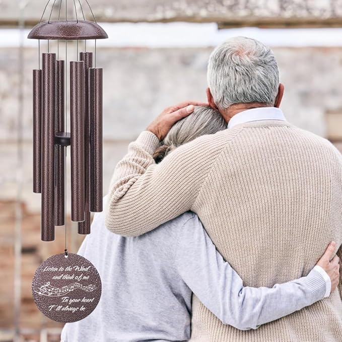 Personalized Sympathy Wind Chime, Memorial Wind Chimes for Loss of Loved One, Bereavement in Memory Wind Chimes, Sympathy Gifts in Memory of Father, Mother or a Loved One-Ruum Studio Home