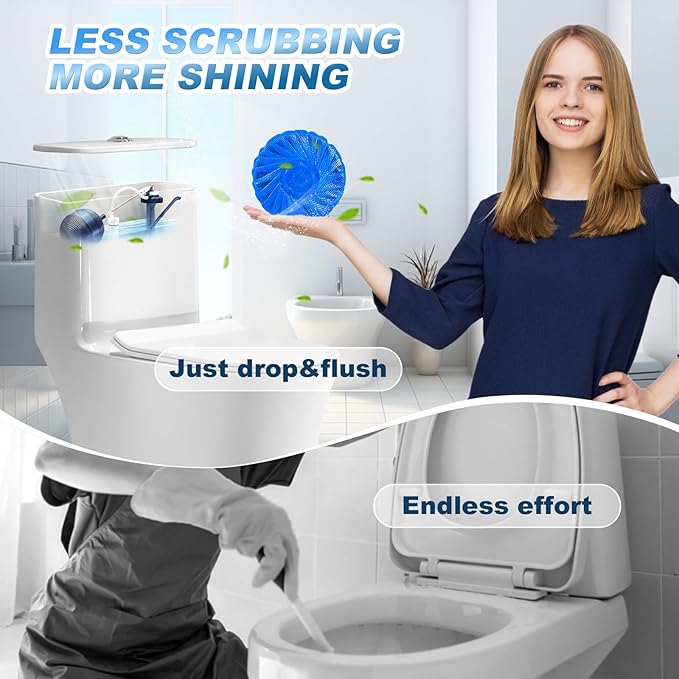 KIISIISO Automatic Toilet Bowl Cleaners Tablets,18 Pack Multipurpose Commercial Household Bathroom Cleaners,Long-lasting 300 brushes Toilet Cleaner, Pine Scent-Ruum Studio Home