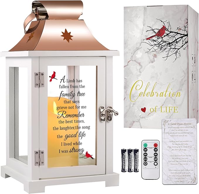 Memorial Lantern, Sympathy Gifts for Loss of Mom/Dad/Loved One, Bereavement Gifts, in Memory of Loved One Lantern,Celebration of Life, Memorial Gifts, Funeral Lantern,A Limb has Fallen from The ...-Ruum Studio Home