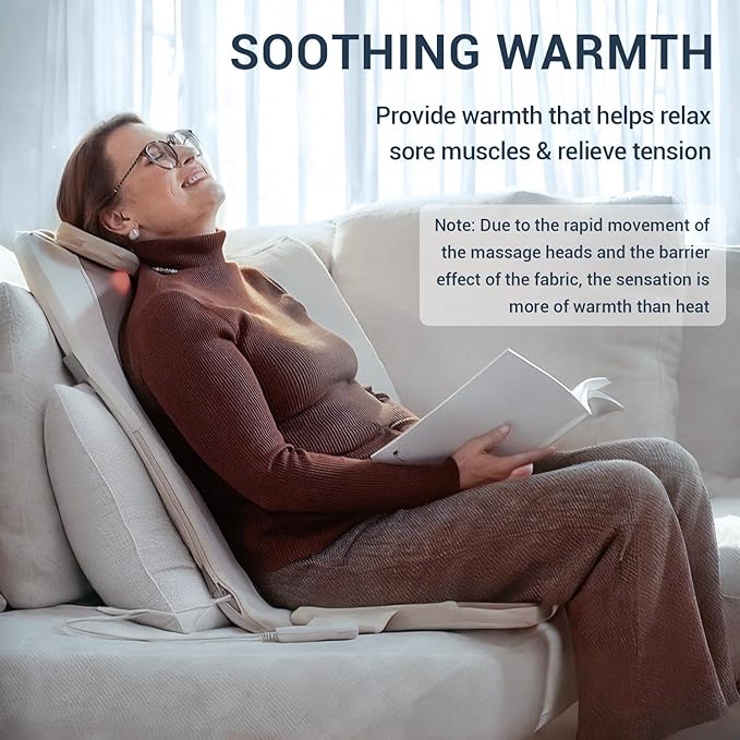 Mynt FSA HSA Eligible Foldable Back Massager, Chair Massager with Soothing Heat, Flexible Massage Chair Pad with Soft S-Curve Longer Track Adjustable Pillow for Diverse Body Contours, FSA/HSA Approved-Ruum Studio Home