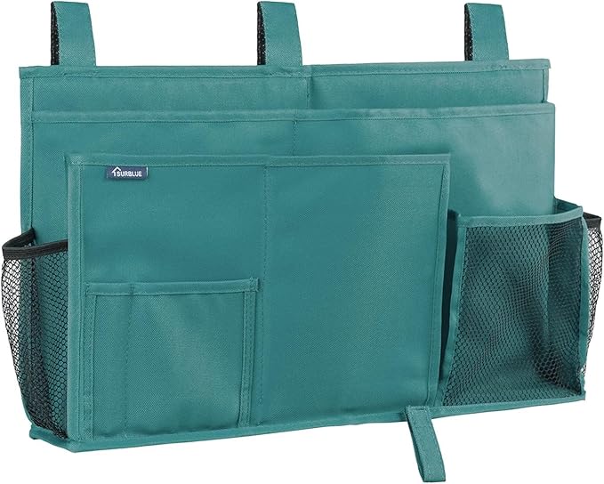 Surblue Caddy Hanging Organizer Bedside Storage Bag for Bunk and Hospital Beds, Teal, L-Ruum Studio Home