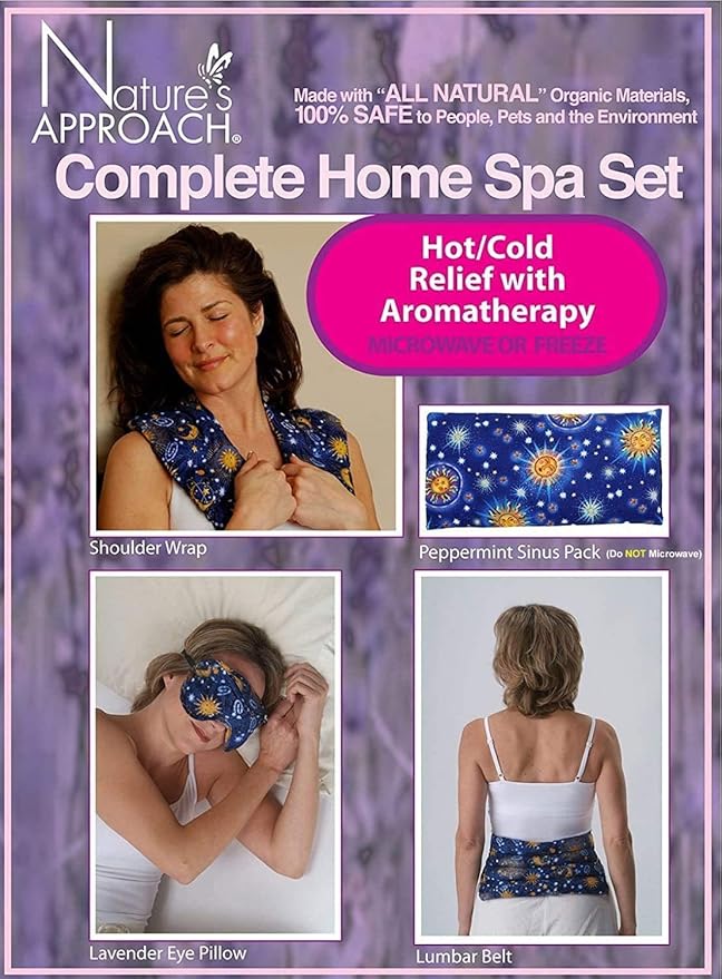 Nature’s Approach Aromatherapy Heating Pad 4-Piece Microwave Heating Pad Set with 12 Soothing Herbs-Ruum Studio Home