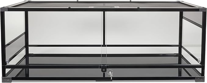 Zilla QuickBuild Reptile 65 Gallon Glass Terrarium Habitat with Sliding Door For Geckos, Snakes, Lizards, Frogs, Turtles, and Tortoises, 48" x 18" x 18"-Ruum Studio Home