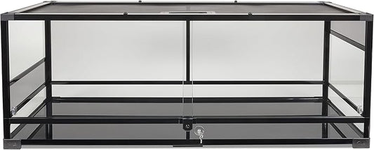 Zilla QuickBuild Reptile 65 Gallon Glass Terrarium Habitat with Sliding Door For Geckos, Snakes, Lizards, Frogs, Turtles, and Tortoises, 48" x 18" x 18"-Ruum Studio Home