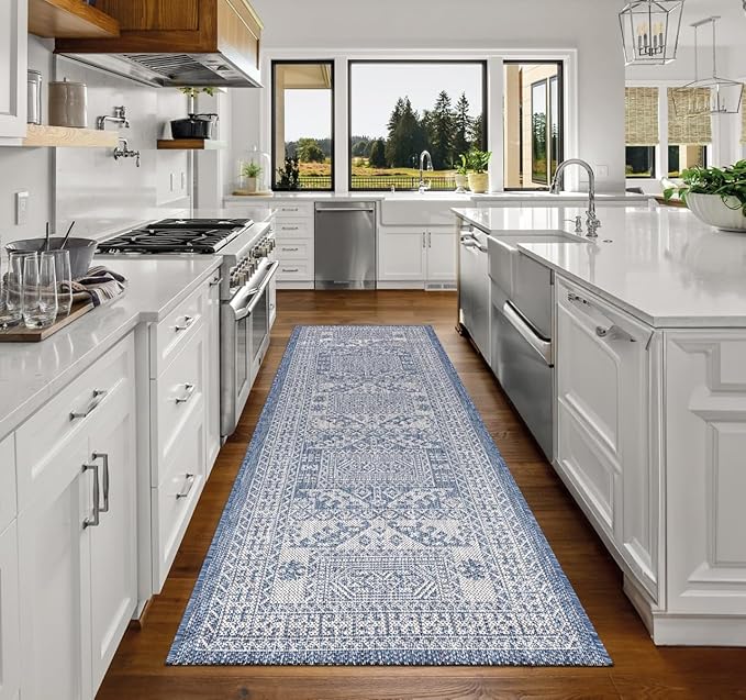 Keen Home Design Terrace Outdoor Runner Rug - 2x8 Washable Indoor/Outdoor Rug for Patio, Kitchen, Balcony, Beach, Garden, Deck and Porch, Size: 2'2"x7'7"-Ruum Studio Home