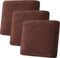 H.VERSAILTEX Velvet Stretch Couch Cushion Cover Plush Cushion Slipcover for Chair Loveseat Sofa Cushion Furniture Protector Seat Cushion Sofa Cover (3 Piece XL Sofa Cushion Covers, Burnt Brick)-Ruum Studio Home