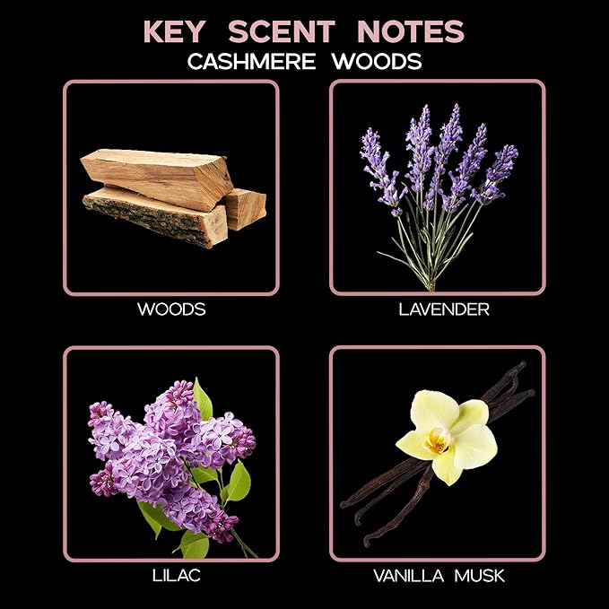 LOVSPA Reed Diffuser Set, Cashmere Woods Scented Oil Diffuser with Sticks, Home Fragrance Accessories for Bathroom Shelf Decor, Aroma Diffusers for Home or Office Fall Decor, USA Made-Ruum Studio Home