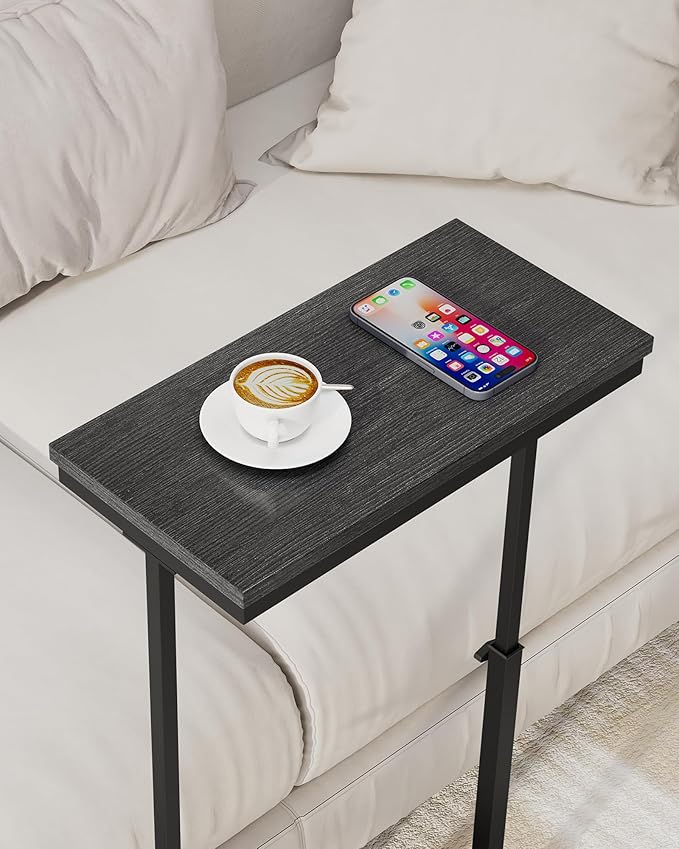 TUTOTAK End Table, Side Table, Tall Couch Table, Sofa Table, Living Room, Bedroom, Black TB01BK083