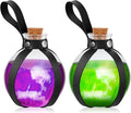 Patelai 2 Pcs Halloween Glass Potion Bottles with Belt Cork Renaissance Witch Costume Accessories Witch Props Potion Bottle for Halloween Party Decor Cosplay DIY Crafts Gift (Black)-Ruum Studio Home