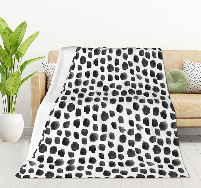 HGOD DESIGNS Watercolor Polka Dot Flannel Fleece Bed Blanket Throw Blanket Lightweight Cozy Plush Blanket for Bedroom Living Rooms Sofa Couch 40"x50"-Ruum Studio Home